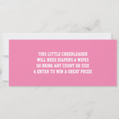 Sport Ticket Baby shower Uitnodiging, Meisje, Roze Kaart (Achterkant)