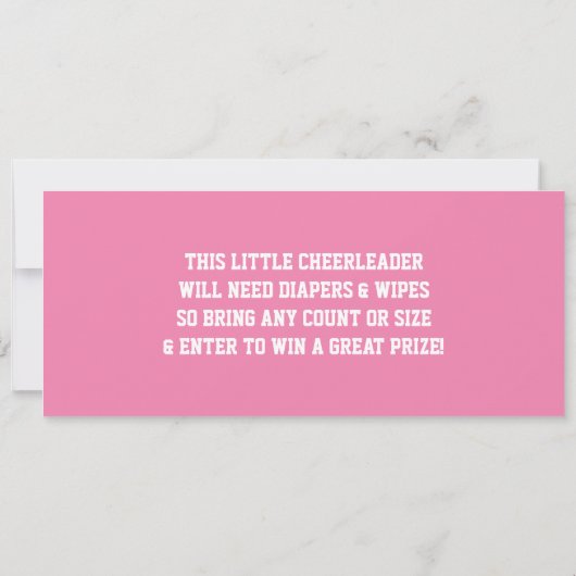 Sport Ticket Baby shower Uitnodiging, Meisje, Roze Kaart (Achterkant)