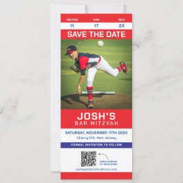 Sport Ticket Bar Mitswa Bewaar de datum QR-code