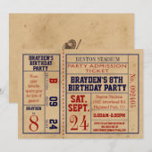  sport Ticket Birthday - Hockey Kaart (Voorkant / Achterkant)