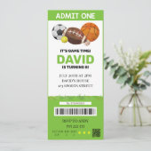 Sport Ticket Verjaardag Jongen Party Tickets Kaart (Staand voorkant)