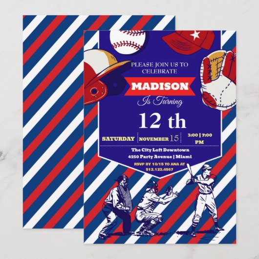 Sport Ticket Verjaardagsfeest Uitnodiging (Voorkant / Achterkant)