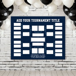 Sport Tournament Bracket - 16 teams - marine Poster