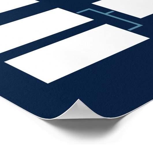 Sport Tournament Bracket - 16 teams - marine Poster (Hoek)