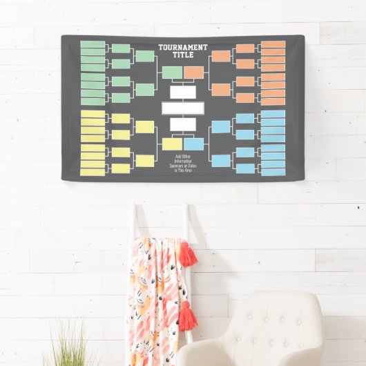 Sport Tournament Bracket black 32 teams 4 groepen Spandoek (Insitu)