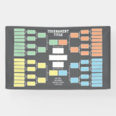 Sport Tournament Bracket black 32 teams 4 groepen Spandoek (Horizontaal)