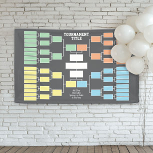 Sport Tournament Bracket black 32 teams 4 groepen Spandoek