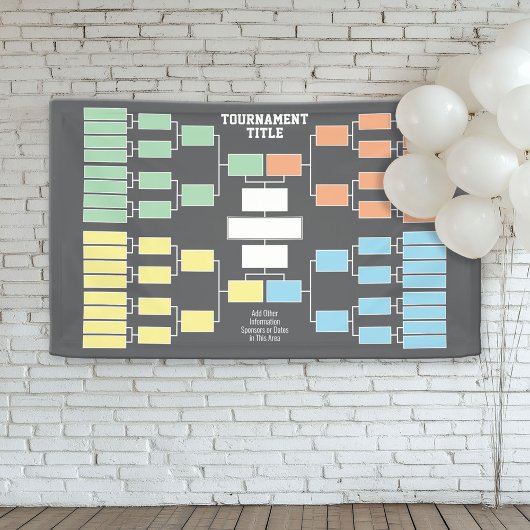Sport Tournament Bracket black 32 teams 4 groepen Spandoek
