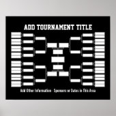 Sport Tournament Bracket black Poster (Voorkant)