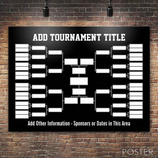 Sport Tournament Bracket black Poster