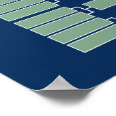 Sport Tournament Bracket - blauw 32 teams 4 groepe Poster (Hoek)