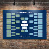 Sport Tournament Bracket - blauw 32 teams 4 groepe Poster