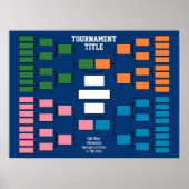 Sport Tournament Bracket - blauwe 32 teams Poster (Voorkant)