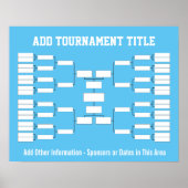 Sport Tournament Bracket - Blue 32 teams Poster (Voorkant)