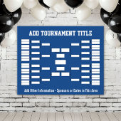 Sport Tournament Bracket - Blue 32 teams Poster