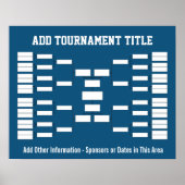 Sport Tournament Bracket blue Poster (Voorkant)