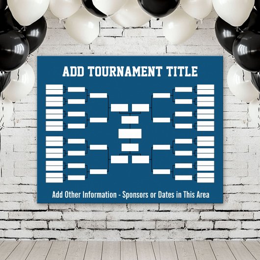Sport Tournament Bracket blue Poster