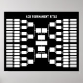 Sport Tournament Bracket for 64 Teams black Poster (Voorkant)