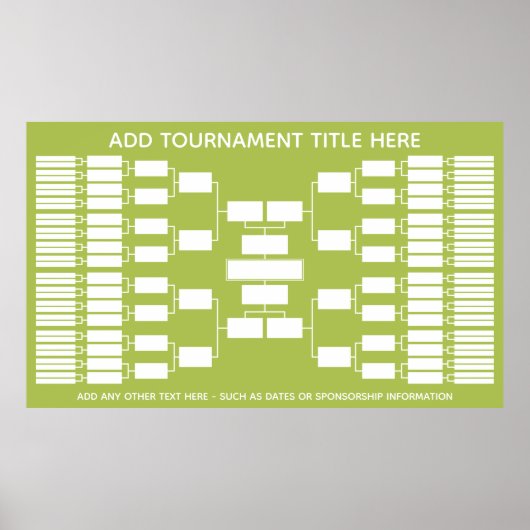 Sport Tournament Bracket for 64 Teams Poster (Voorkant)