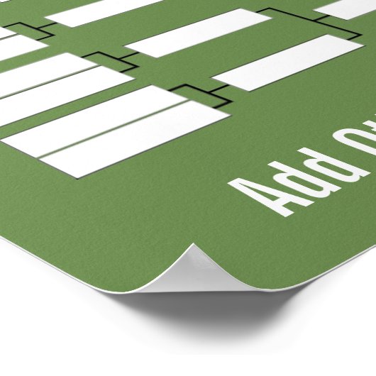 Sport Tournament Bracket - Groene 32 teams Poster (Hoek)