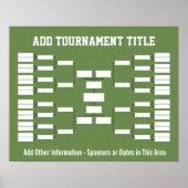 Sport Tournament Bracket - Groene 32 teams Poster (Voorkant)