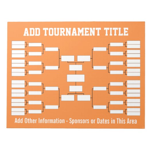 Sport Tournament Bracket Notitieblok (Voorkant)