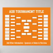 Sport Tournament Bracket - Oranje 32 teams Poster (Voorkant)