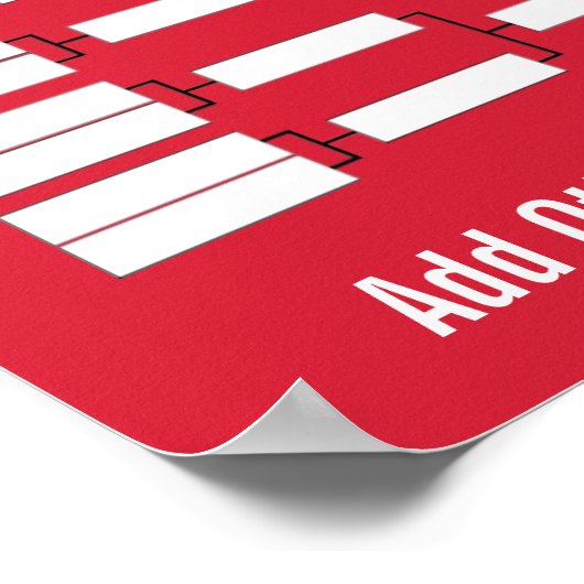 Sport Tournament Bracket - Red 32 teams Poster (Hoek)