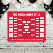 Sport Tournament Bracket - Red 32 teams Poster