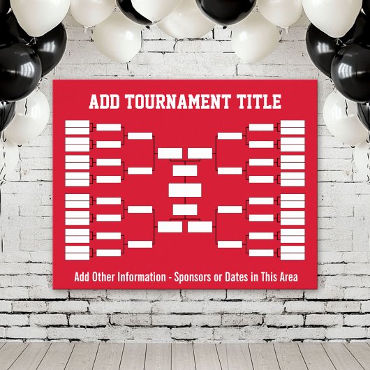 Sport Tournament Bracket - Red 32 teams Poster