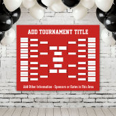 Sport Tournament Bracket Red Poster