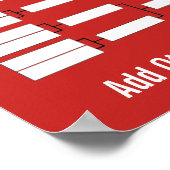 Sport Tournament Bracket Red Poster (Hoek)