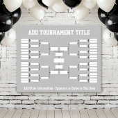Sport Tournament Bracket - Silver Grey 32 teams Poster