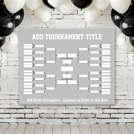 Sport Tournament Bracket - Silver Grey 32 teams Poster