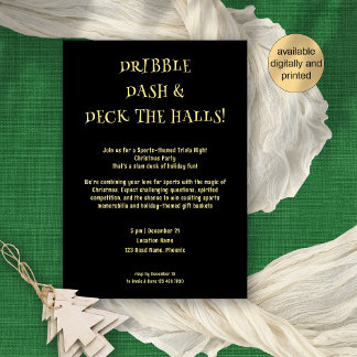 Sport Trivia Thema Goud Zwart Kerstfeest Kaart