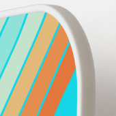 Sport Tropic Splash Gestreepte met naam Pickleball Paddle (Links Detail)