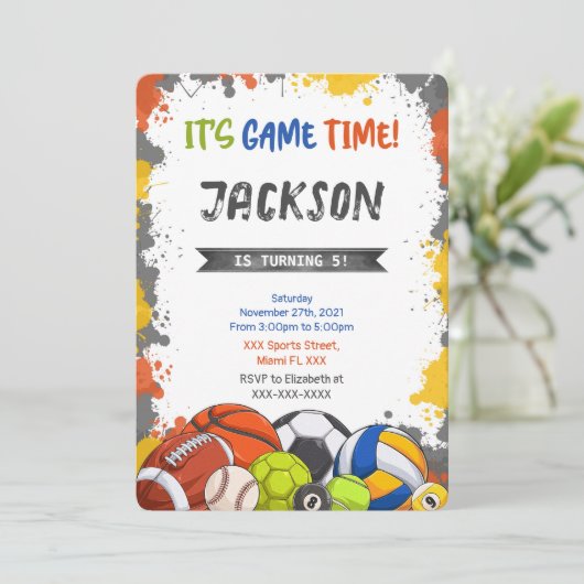 Sport uitnodiging (Staand voorkant)