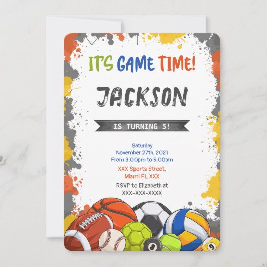 Sport uitnodiging (Voorkant)