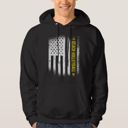 Sport Us Flag Beach Volleyball 1 Hoodie (Voorkant)