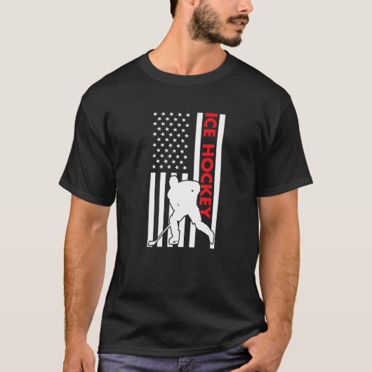 Sport Us Flag Ice Hockey Premium T-shirt (Voorkant)