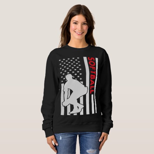 Sport Us Flag Softball Trui (Voorkant volledig)