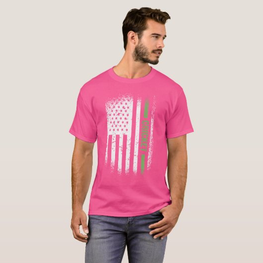 Sport US Vlag Cricket T-shirt (Voorkant volledig)