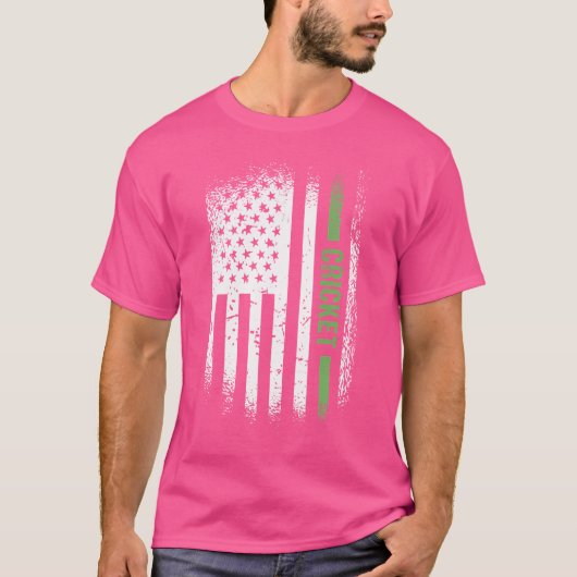 Sport US Vlag Cricket T-shirt (Voorkant)