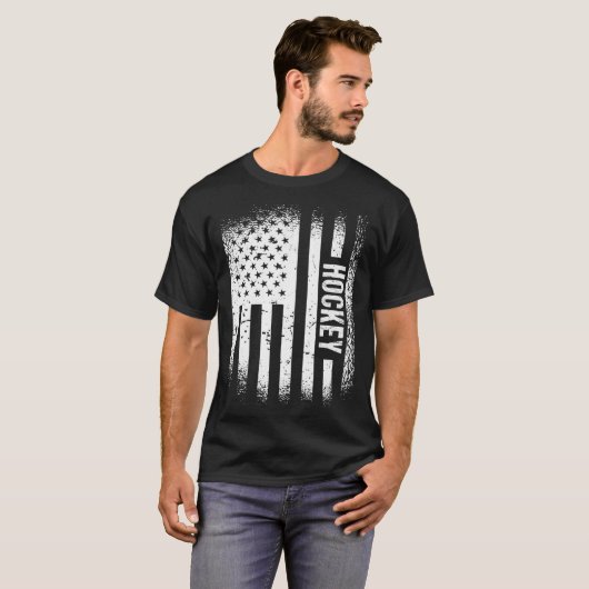 Sport US vlag hockey 1 T-shirt (Voorkant volledig)