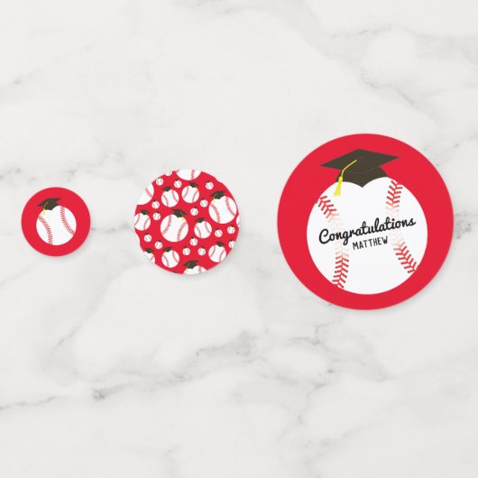 Sport van de Baseball GraduPartij Confetti (Achterkanten)