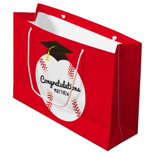 Sport van de Baseball GraduPartij Groot Cadeauzakje (Voorkant Gekanteld)