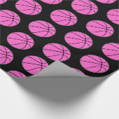 Sport van Girls Pink Basketball Player Cadeaupapier (Hoek)
