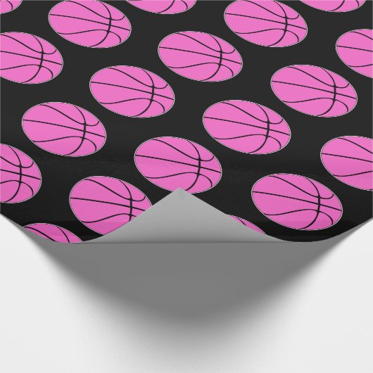 Sport van Girls Pink Basketball Player Cadeaupapier (Hoek)