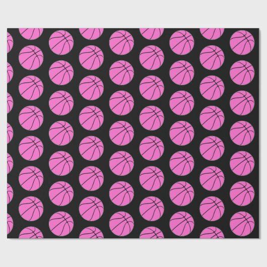 Sport van Girls Pink Basketball Player Cadeaupapier (Vlak)