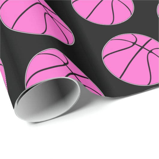 Sport van Girls Pink Basketball Player Cadeaupapier (Rol Hoek)